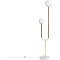 Efectoled – Lampadaire LED métal et verre Moonlight Brass 2 spots doré – Compatible ampoules E27 – Design moderne pour salons et bureaux