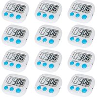 Digitaler Küchentimer, Kochtimer, großes Display, starke Magnetrückseite, lauter Alarm, Countdown-Timer für Backübungen für Kinder, 12er-Pack