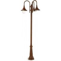 Hängelampe aus Aluminium mit transparenten Diffusoren - 3 Lampen - maximale Höhe 150mm Rost