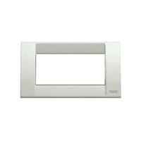 16744.02 Placca Classica 4 Moduli Tecnopolimero Bianco Granito