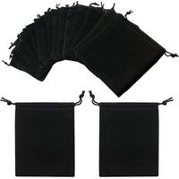 Ecleanfy-20 pièces Sacs Cadeaux Bonbons En Velours, Sac En Velours À Cordon Noir, Sac De Velours Portable Petit, Sacs De Rangement Sacs En Velours, Sac À Bijoux À Cordon pour la fête mariage sac bijou