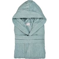 Accappatoio verde 100% cotone taglia S con tasche cappuccio e cintura