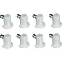Cyclingcolors – Lot de 8 taquets blancs pour support de plateau en verre ou bois – Tenon 5 mm – Pour meubles, étagères et armoires