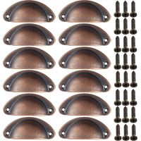 12-piece set of cabinet handles, small metal kitchen cabinet handles, furniture door hardware knobs with screws for drawers, cabinets, dressing tables, wardrobes - 82mm