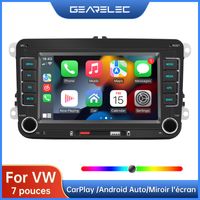 Autoradio 7 Pouces pour VW Carplay Sans Fil Android Auto Lecteur Mp5 Multimédia Avec Écran USB Miroir Bluetooth Appels