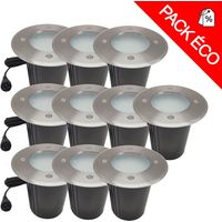 Pack de 10 spots 230V encastrables extérieurs 7W 60LED 3000K Limão®