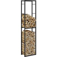 Vidaxl – Support à bois de chauffage acier noir 50x30x209 cm – Résistant aux intempéries – Circulation d'air optimale pour bois sec
