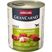 Animonda Grancarno Adult - Bœuf, Lapin et Herbes - Nourriture humide pour chiens adultes 800 g