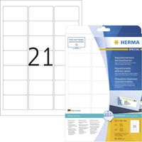 Herma 5074 Etichetta per indirizzo 63.5 x 38.1 mm Carta Bianco 525 pz. Staccabile Stampante a getto d'inchiostro, Stamp