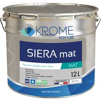 Krome Siera Mat - peinture alkyde finition et impression - Intérieur - 12L Conditionnement: 12L - Couleur: BLANC