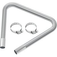 Tuyau d'échappement, en acier inoxydable, avec 2 colliers de serrage en acier inoxydable, longueur 150 cm, diamètre du trou 25 mm