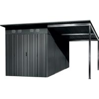 Hoggar – Caseta Jardín Exterior 14,14m2 Pioneer Y140 – Estructura Autoportante – Doble Puerta Reforzada – Cierre con Llave Incluida – Columnas en V – Techo Robusto – Tejado Lateral - 505x280x220cm