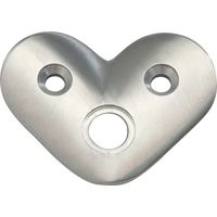 CROSO Eckmontageplatte für Rohr ø 42,4 x 2,0 mm, Edelstahl V2A