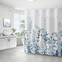 Shower Curtains for Bathroom,Watercolor Plant Leaf Shower Curtain, with Hooks, Waterproof Fabric Shower Curtains
