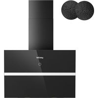 Schräg-Dunstabzugshaube – Schwarz – 524 m³/h – Energieeffizienzklasse A++ – 60 cm