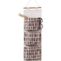 Organisateur mural, organisateur de porte en lin de qualité supérieure avec 3 poches, rangement de placard pliable et suspendu