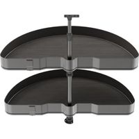Emuca Jeu de plateaux tournants Harmony 1/2 lune, Module largeur 800mm, Hauteur réglable, Acier et Bois, Gris anthracite - talla