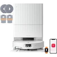 Roborock Qrevo Edge 2 Set Aspirateur Robot Laveur 25000 Pa avec Station Multifonctionnelle Spécial 0% Enchevêtrement Certifié, Nettoyage Bords et Coins FlexiArm, Compatible Alexa – Adapté aux Familles