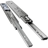 Jiubiaz Coulisses de tiroir 45 mm sortie totale Soft Close, glissières à billes 45 kg, montage latéral, 450 mm, 5 paires