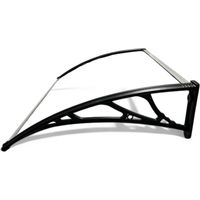 Toldo de policarbonato transparente ligero y resistente ideal para la protección de exteriores - Tamaño 120x100xH28 cm