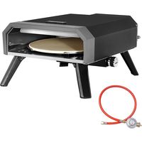 Royal Gourmet Pizzaofen Kompakt Gas-Pizzagrill inkl. Pizzastein, 4 kW Gasofen mit Gasschlauch & Regler Backofen mit Klappbeinen für Outdoor Camping