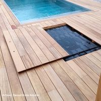 Sud Bois – Pack de 7 lames de terrasse en bois exotique garapa 21x145mm – Longueur 0,95m – 1er choix FAS – Bois sec KD pour extérieurs stables