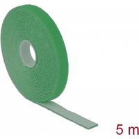 Delock Cinta de gancho y bucle en rollo LA 5 m x AN 13 mm verde