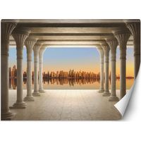 Fototapete Kolonnade mit Blick auf die Stadt 3d 400x280 cm