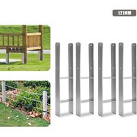 SWANEW Supporto per palo H per Carport Recinzioni Supporto per palo in H Supporto da incasso 121MM 4 pezzi