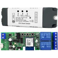 Tuya Smart WiFi Switch Relay Module 2 CH 7-32V RF/APP Wireless Remote Control Smart Home for Home White