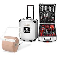Boite d' Outils 399 pièces BM TOOLS BMT-399-PCS en Chrome Vanadium avec mallette en ALU et poignée, avec Distributeur de papier