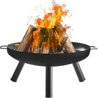 Kaminer Chimenea de jardín XXL negra elegante moderna