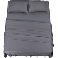 Juego de sábanas de microfibra de poliéster (4 piezas, gris): 1 sábana bajera de 150x200 cm, 1 sábana encimera de 228x259 cm y 2 fundas de almohada de 50x75 cm.