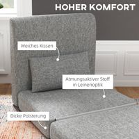 Fauteuil convertible avec matelas supplémentaire, pliable en 3 positions, gain de place, armature en métal, 80 x 75 x 74 cm, gris