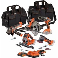Pack 5 outils - DUAL POWER - 20 V - Perceuse/visseuse + meuleuse d'angle + multi outil oscillant + scies (circulaire, sauteuse)