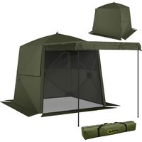 Pavillon 2x2m Wasserdicht Stabil Winterfest Pop-up Faltpavillon mit 4 Seitenteilen Netzfenstern Vortür UV 30+