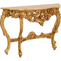 MESA CONSOLA DE MADERA CON ACABADO EN PAN DE ORO ANTIGUO FABRICADA EN ITALIA