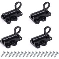 Lot de 4 verrous de porte, verrous de porte automatiques, verrous de porte extérieure, verrous de fenêtre, verrous à ressort, verrous de porte en aluminium noir avec vis