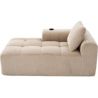 Canapé lounge chair sofa sans assemblage corduroy kaki 158.00x93.00x61.00 ZIPSOFA