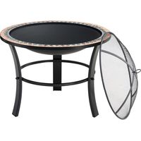 Mosaic fire pit 86cm round powder coated steel
