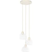 Light & Living - lampada a sospensione - Bisho - beige - vetro -