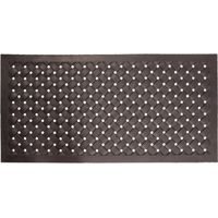 Paillasson en caoutchouc tressé - 120 x 60 cm - Noir - Livraison gratuite