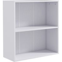 2 Tier Bookshelf, Low Bookcase with Adjustable Shelf, 2 Compartments for Home Office, Living Room, Study, White