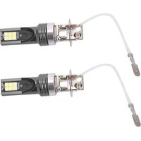 2 Stück LED-Scheinwerferlampen, 2525 12LED, Ersatz für H3-Scheinwerferlampen, DC 12–24 V, weiß, 6500–7500 K