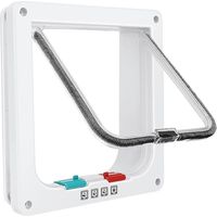 Gattaiola sottile per finestre, porte per animali domestici e porte scorrevoli, gattaiola di sicurezza con chiusura a 4 vie, gattaiola resistente alle intemperie per porte e pareti sottili (19 x 20 x