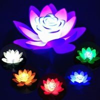Artificial floating water lily, lotus pool light, floating LED lotus for pond, floating foam plants, flowers, garden/pool/fountain/aquarium (multicoloured)