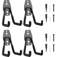 4 Pieces Garage Wall Hook, Garage Storage Double Hook, Power Tool Storage Hook, Garage, Ladder, Chair