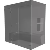 Kit de construcción de cabina de hammam con pared acristalada para alicatar 200 x 120 con generador de vapor