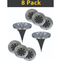 Lot de 8 disques solaires à LED spots de jardin à planter