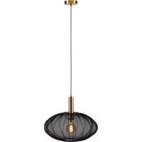 Lampada a sospensione Lucide Corina nera oro Ø50 E27
